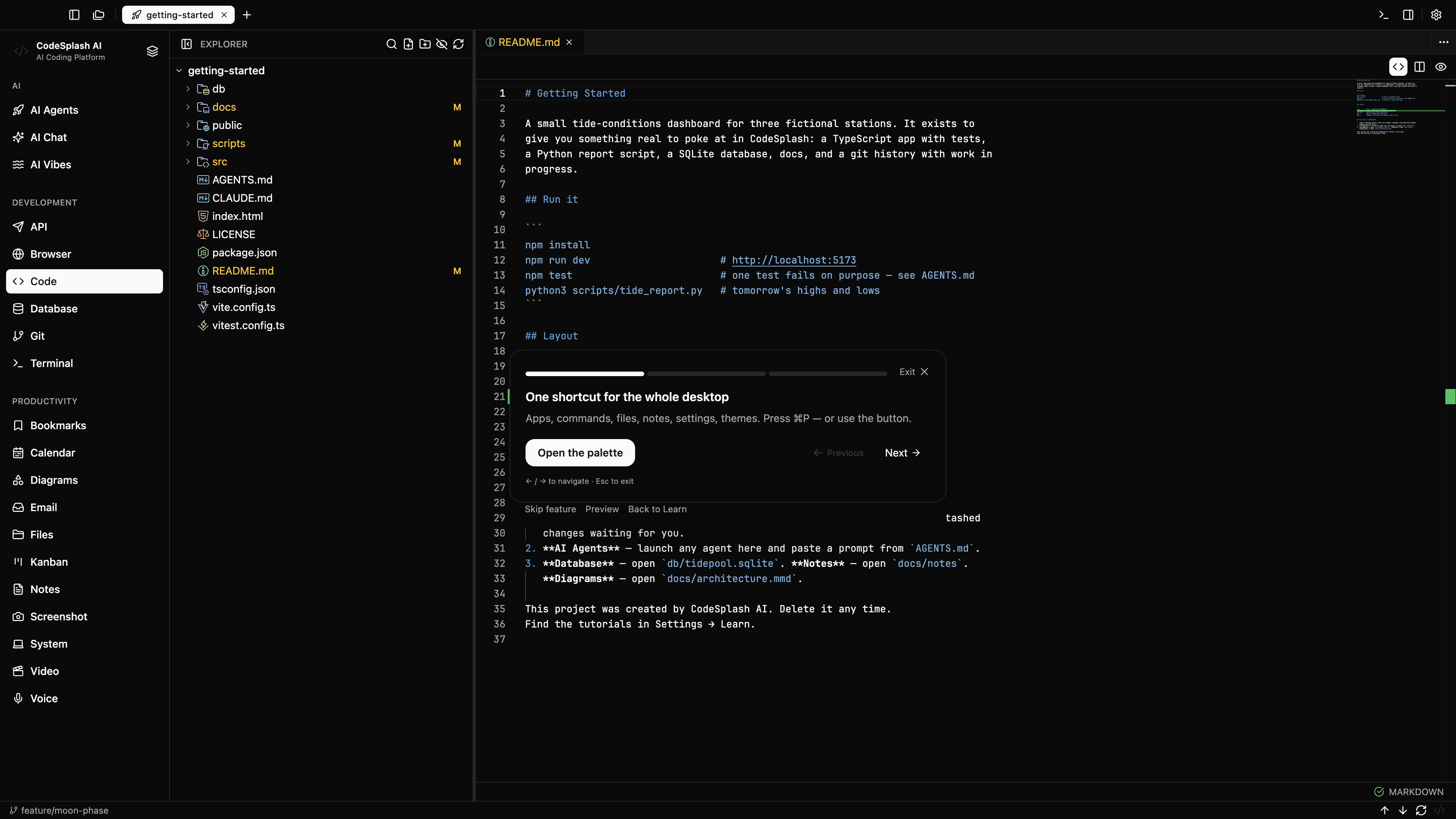 One shortcut for the whole desktop — Find anything with the command palette