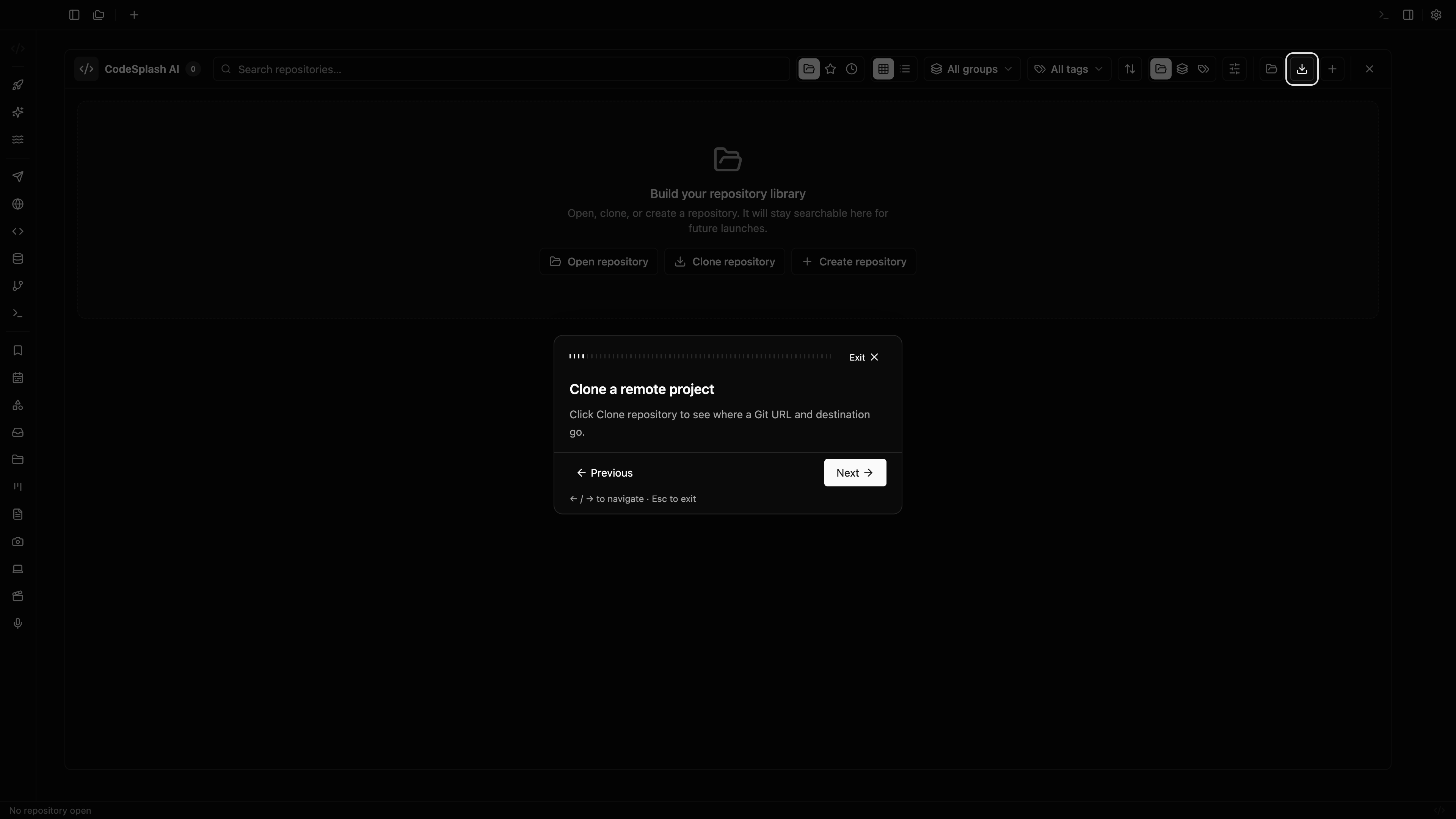 Clone a remote project — Welcome to CodeSplash AI