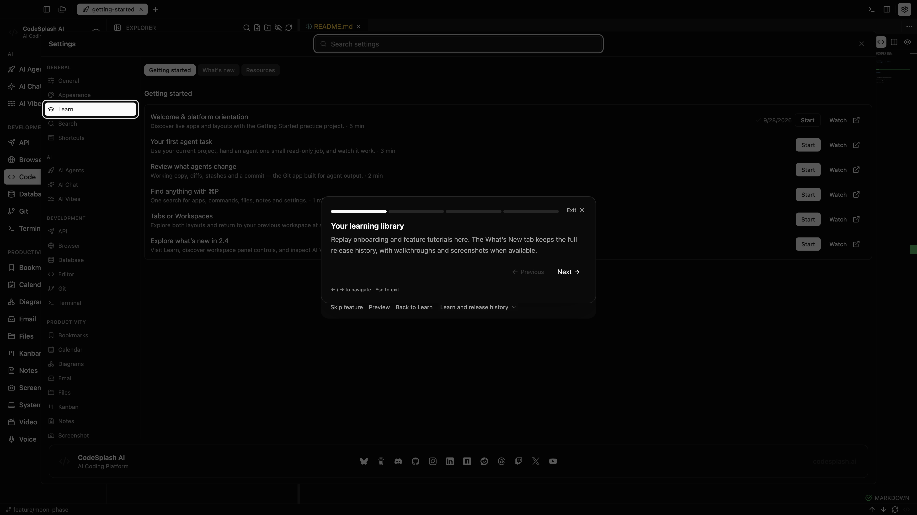 Your learning library — What’s new in CodeSplash AI