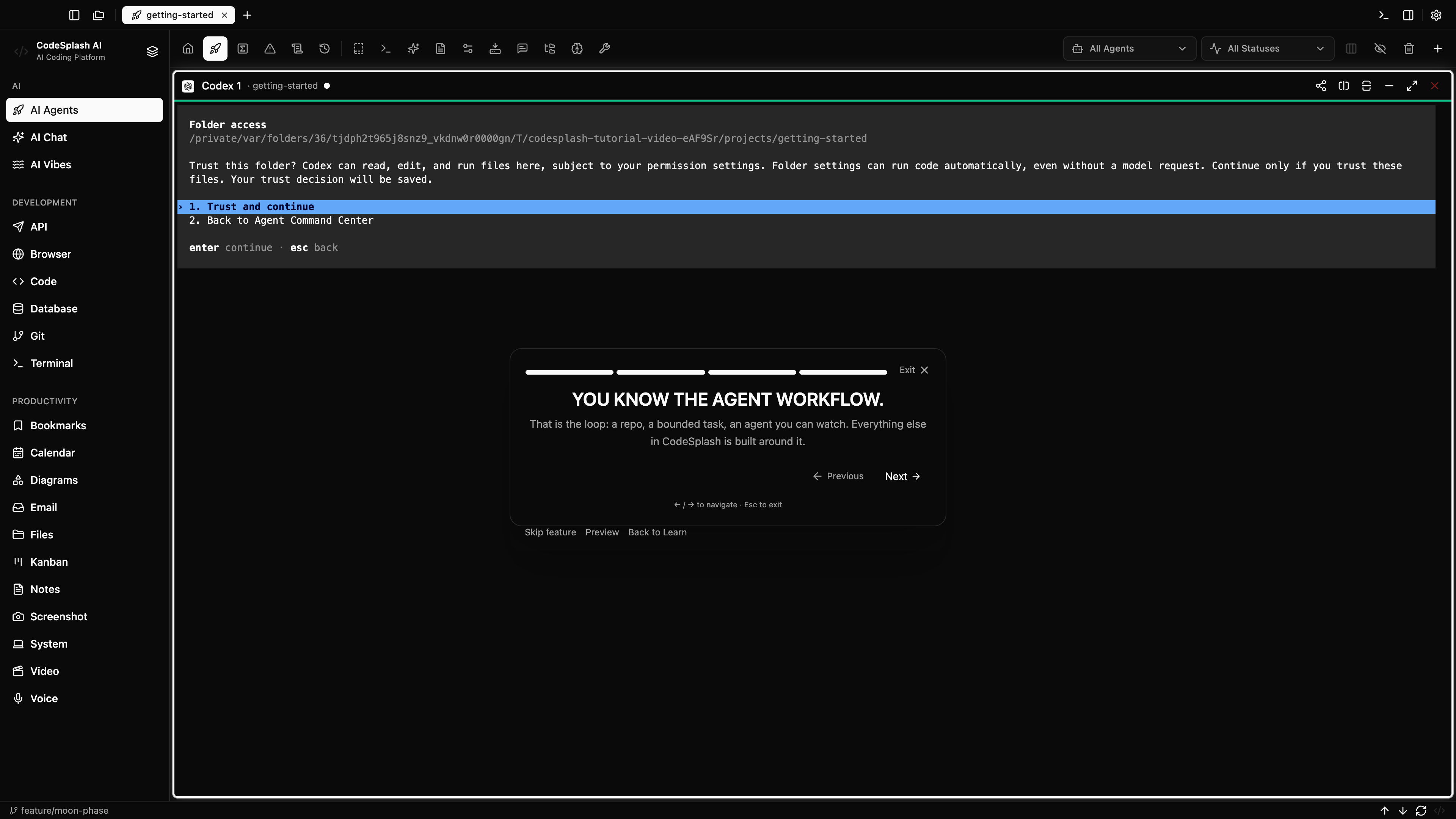 You know the agent workflow. — Your first agent task