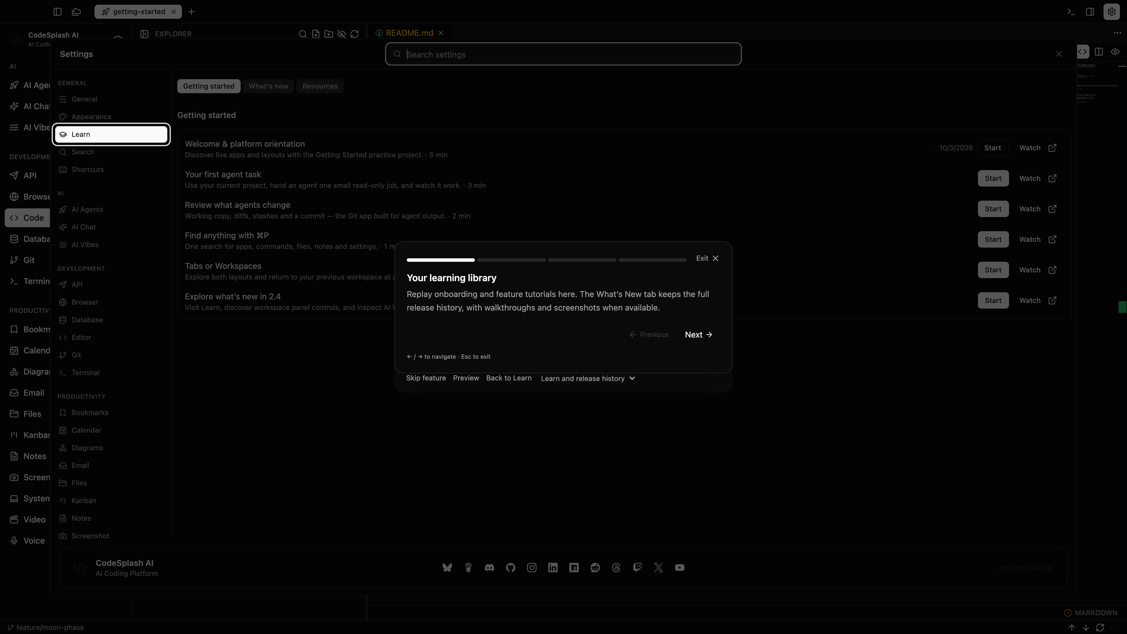 Your learning library — What’s new in CodeSplash AI