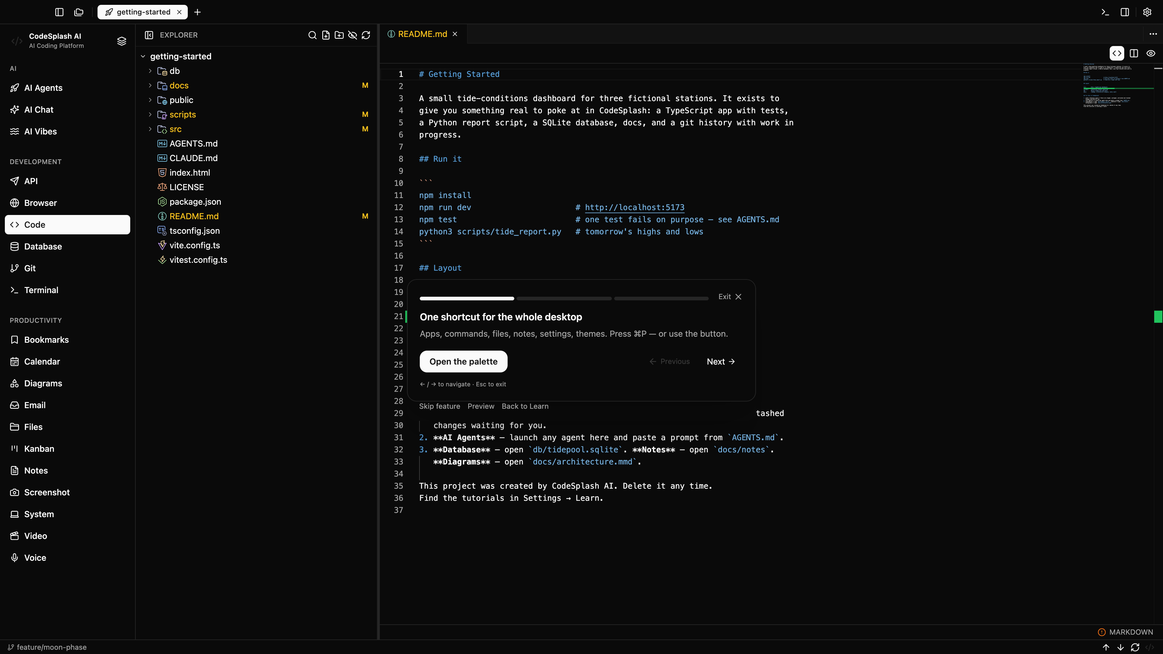 One shortcut for the whole desktop — Find anything with the command palette