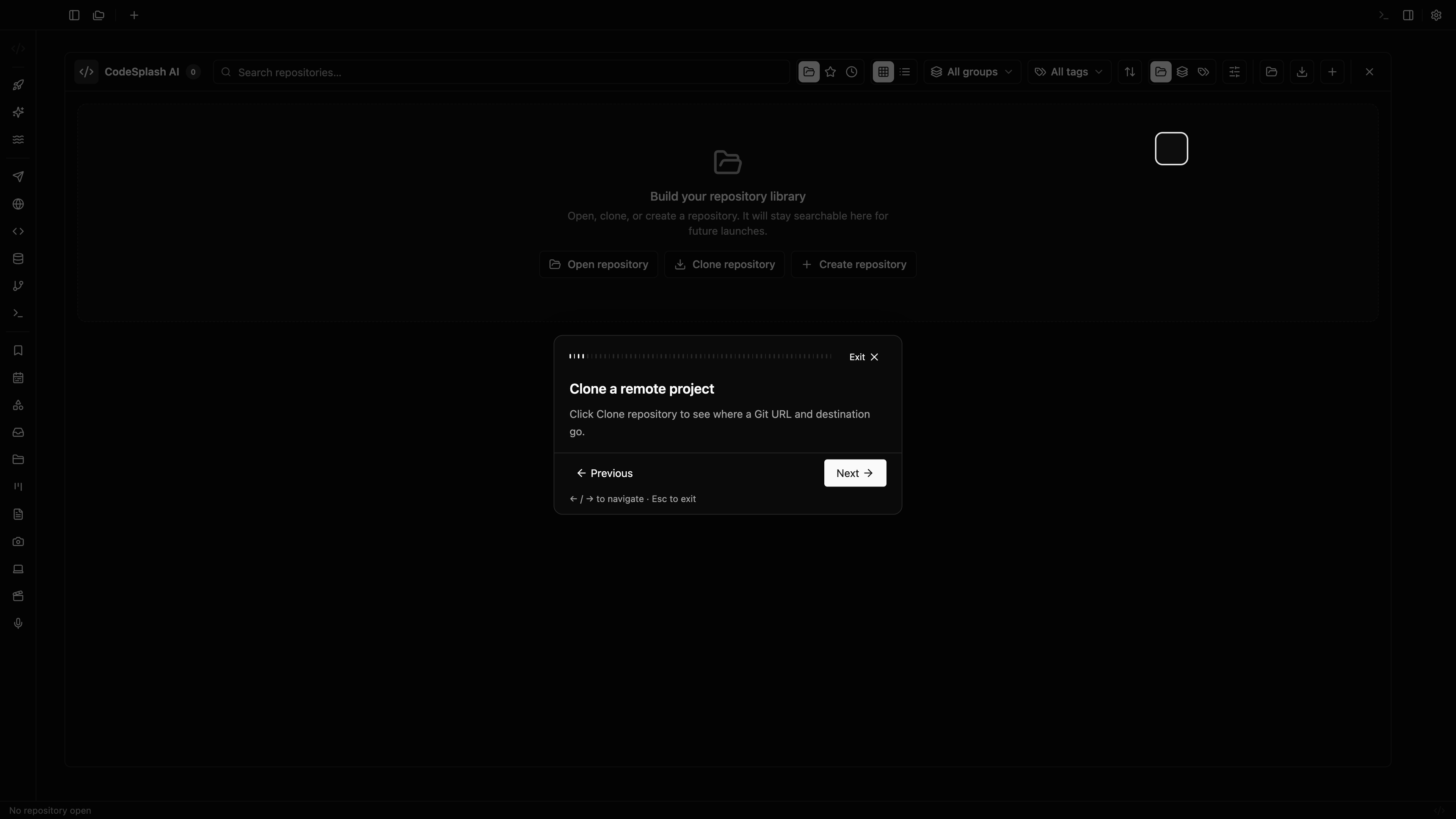 Clone a remote project — Welcome to CodeSplash AI