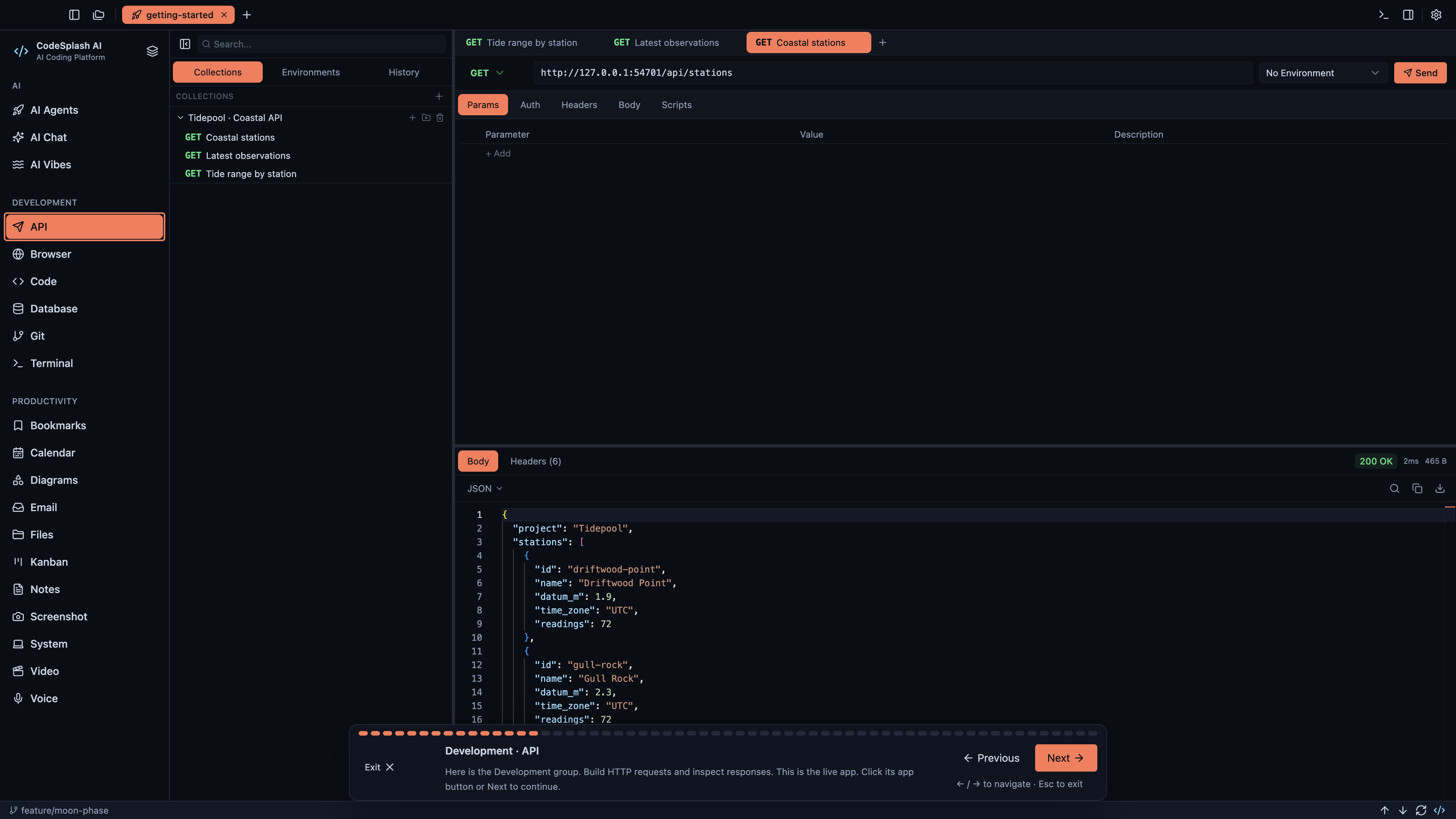 Development · API — Welcome to CodeSplash AI