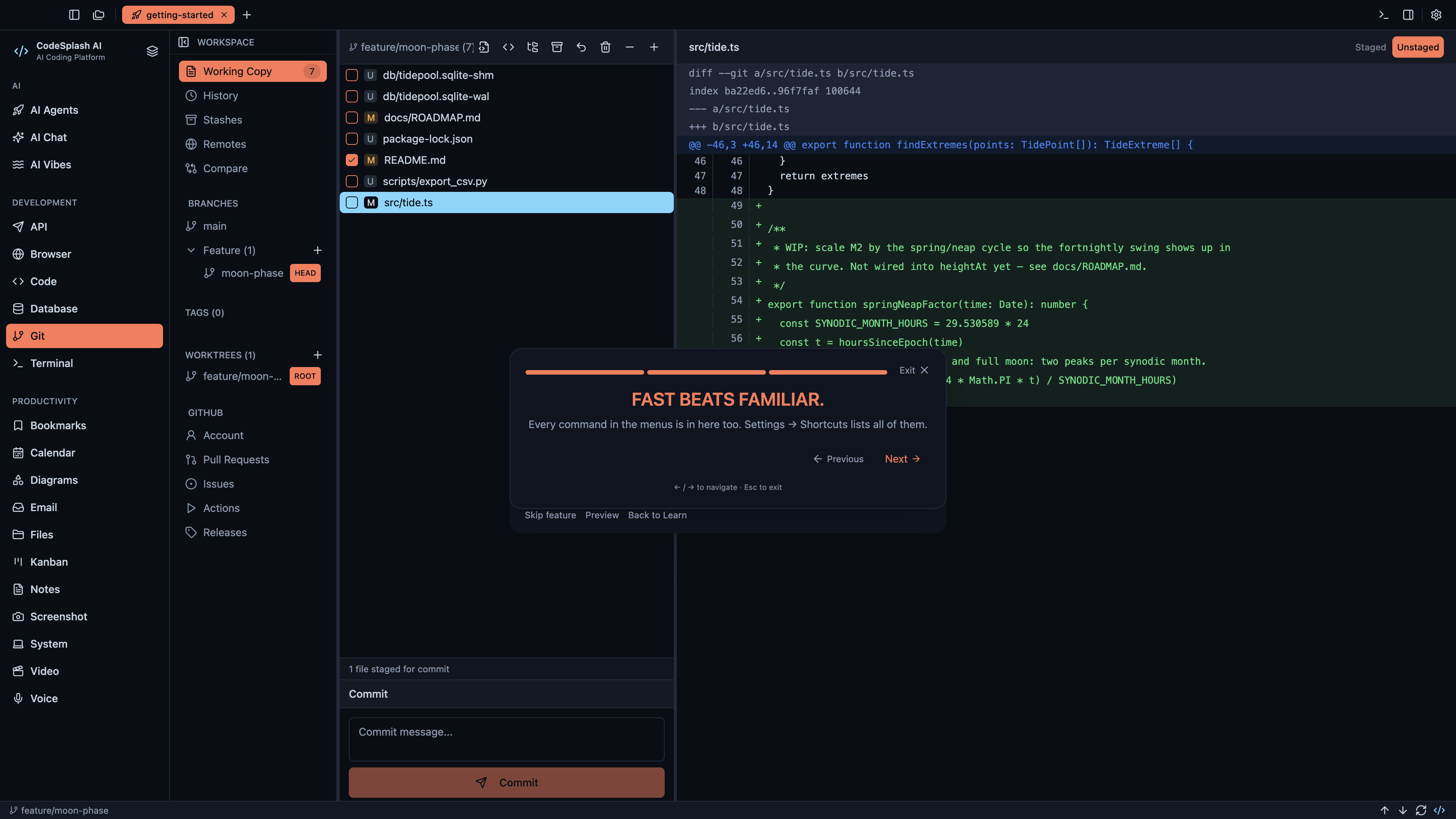 Fast beats familiar. — Find anything with the command palette