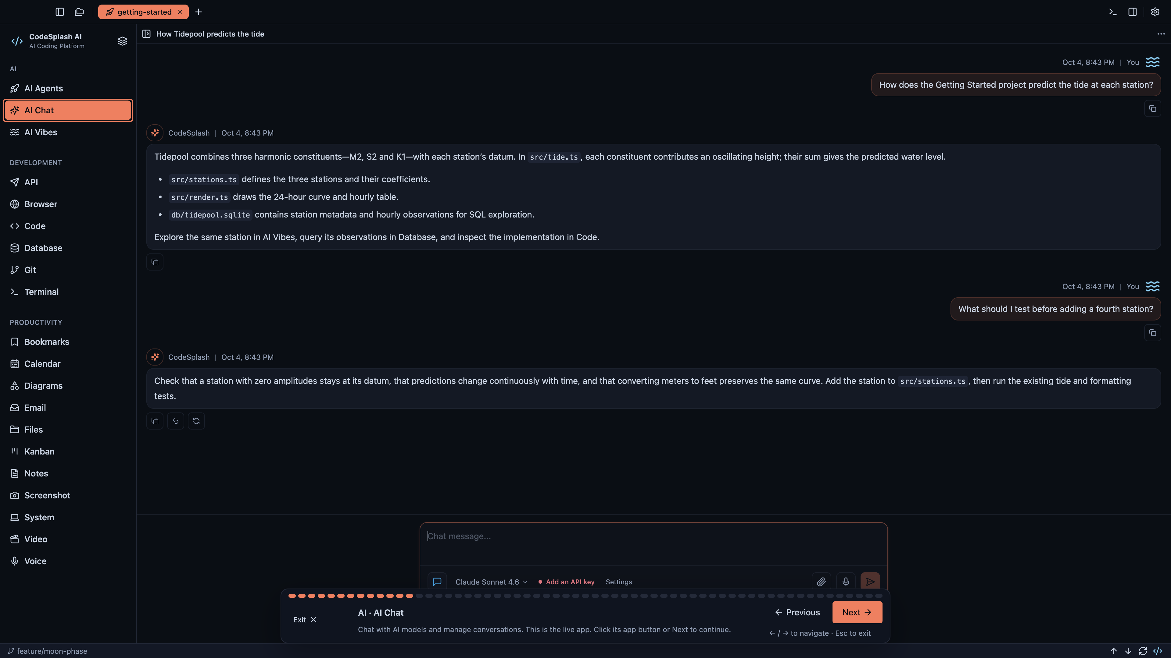 AI · AI Chat — Welcome to CodeSplash AI