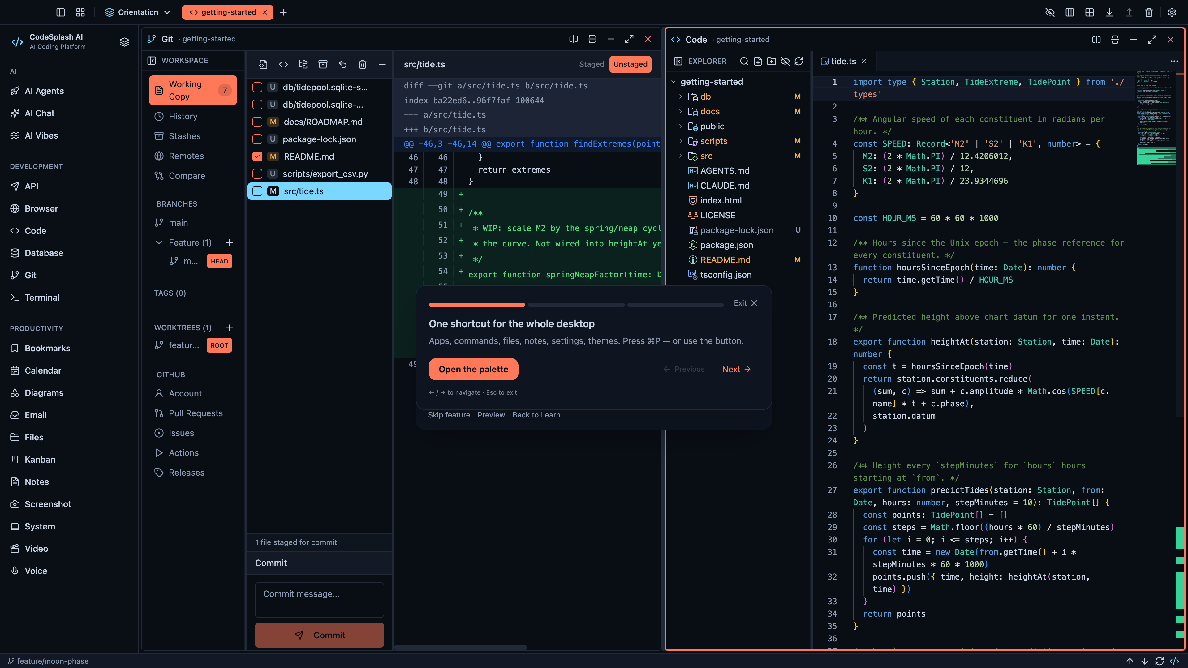 One shortcut for the whole desktop — Find anything with the command palette
