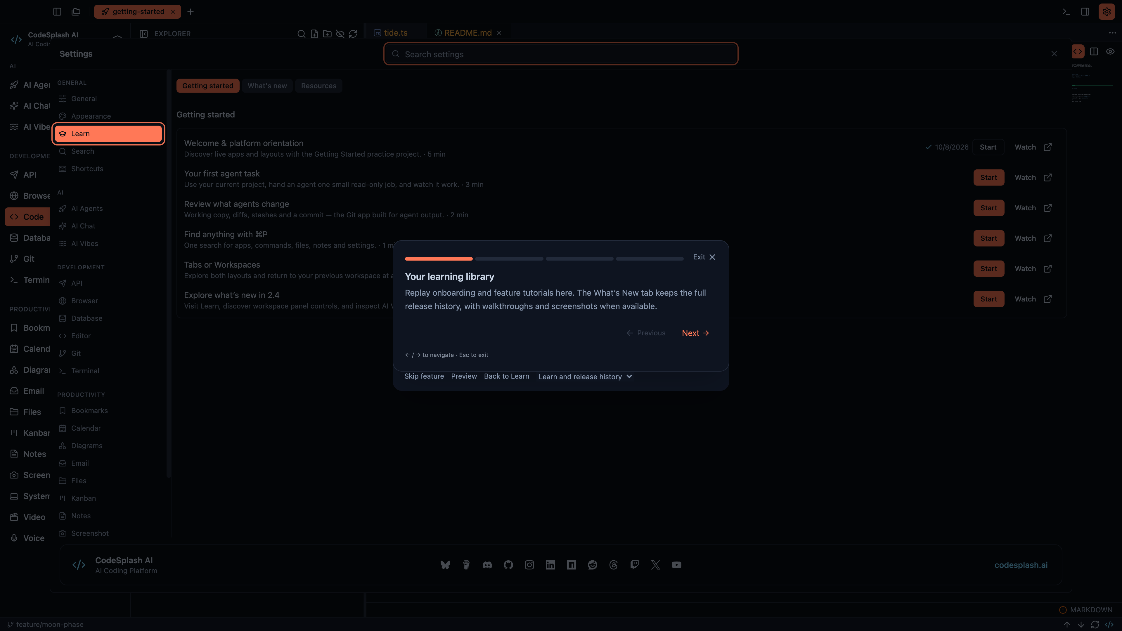 Your learning library — What’s new in CodeSplash AI