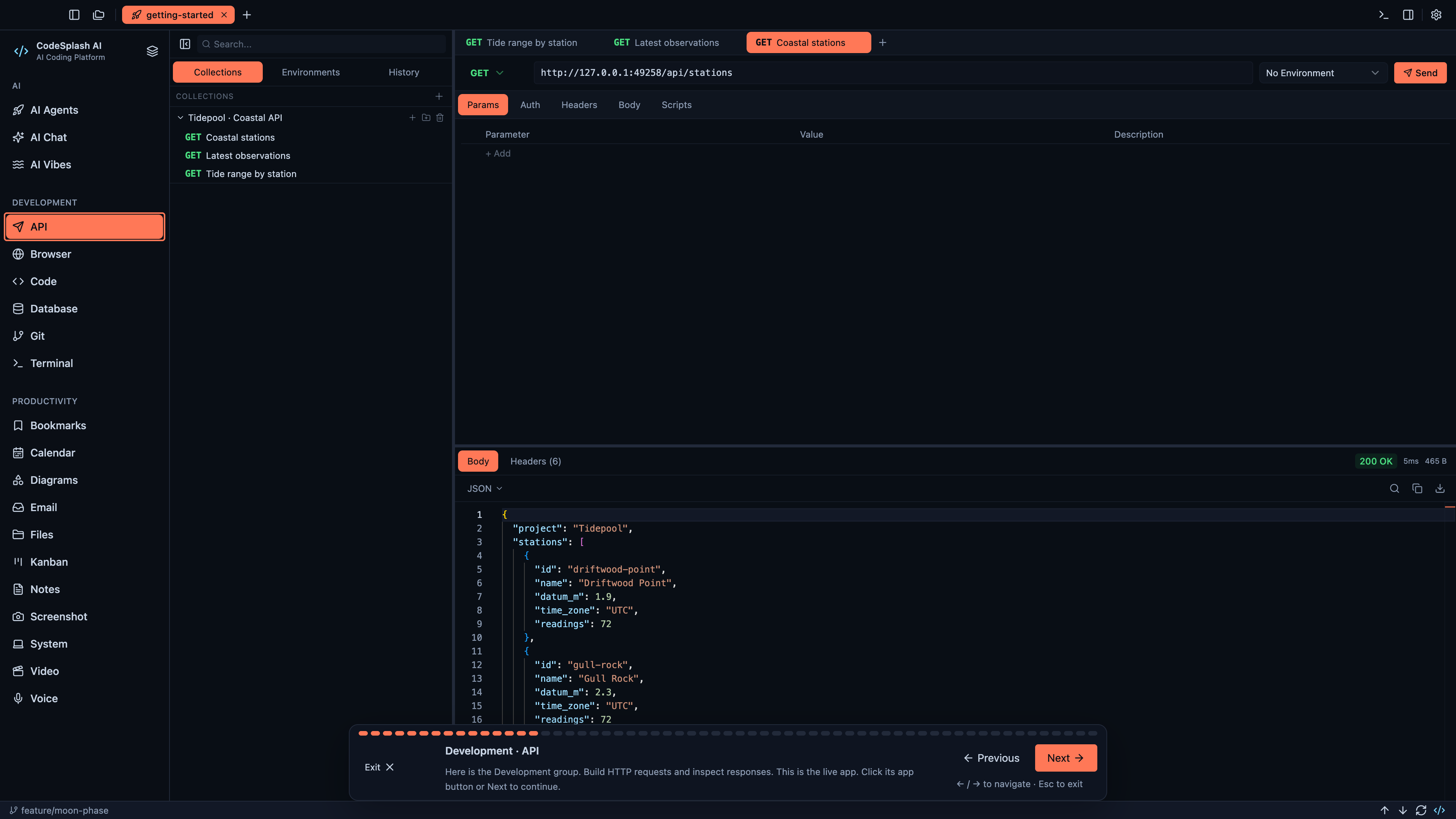 Development · API — Welcome to CodeSplash AI