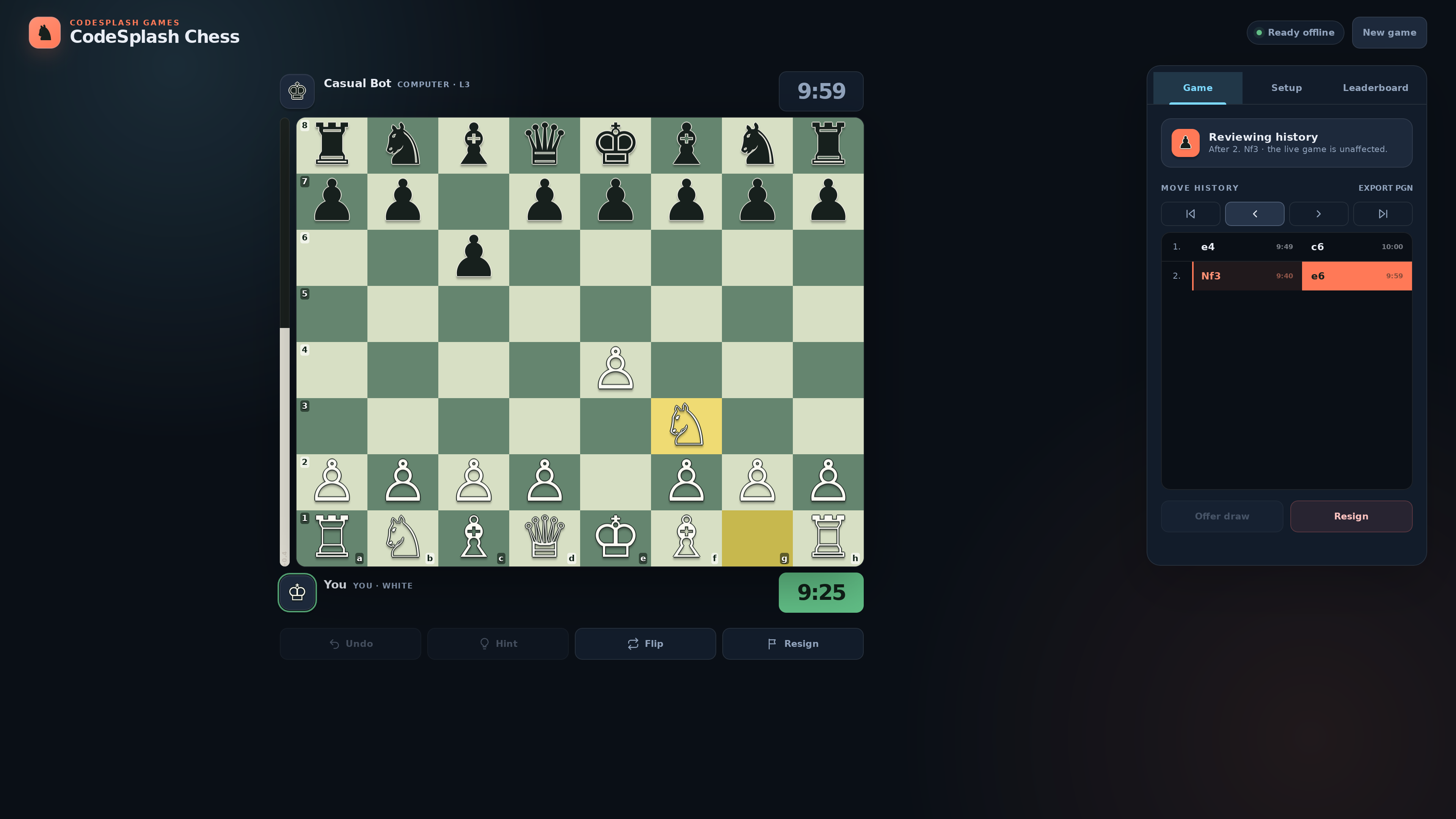 games: chess move review