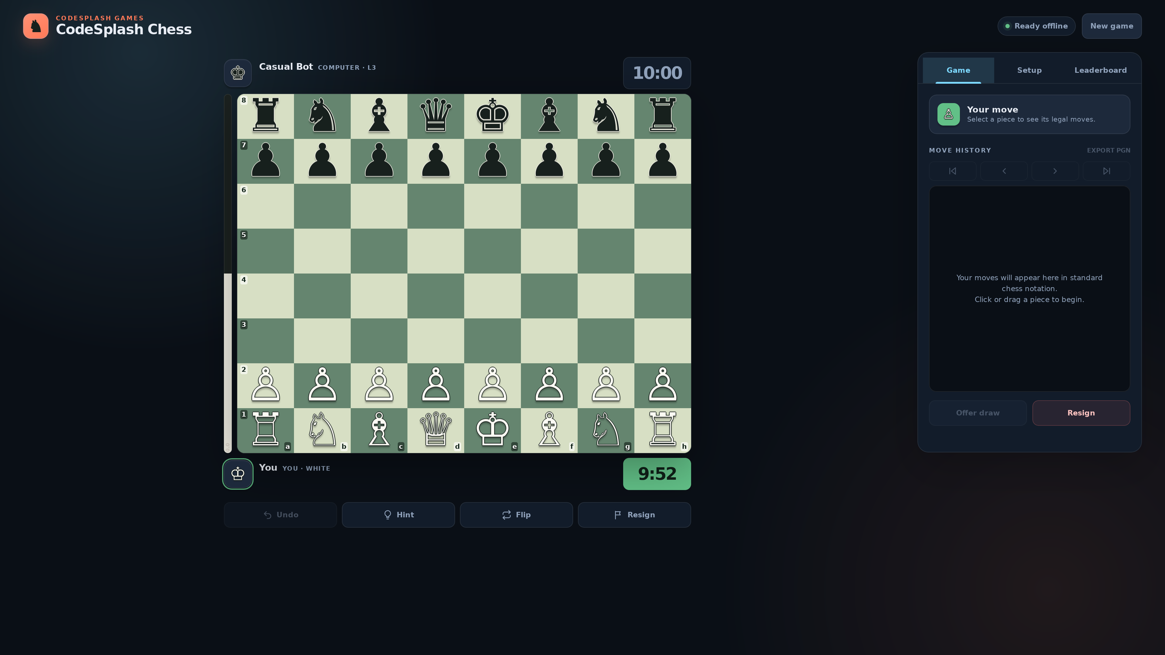 games: chess opening position