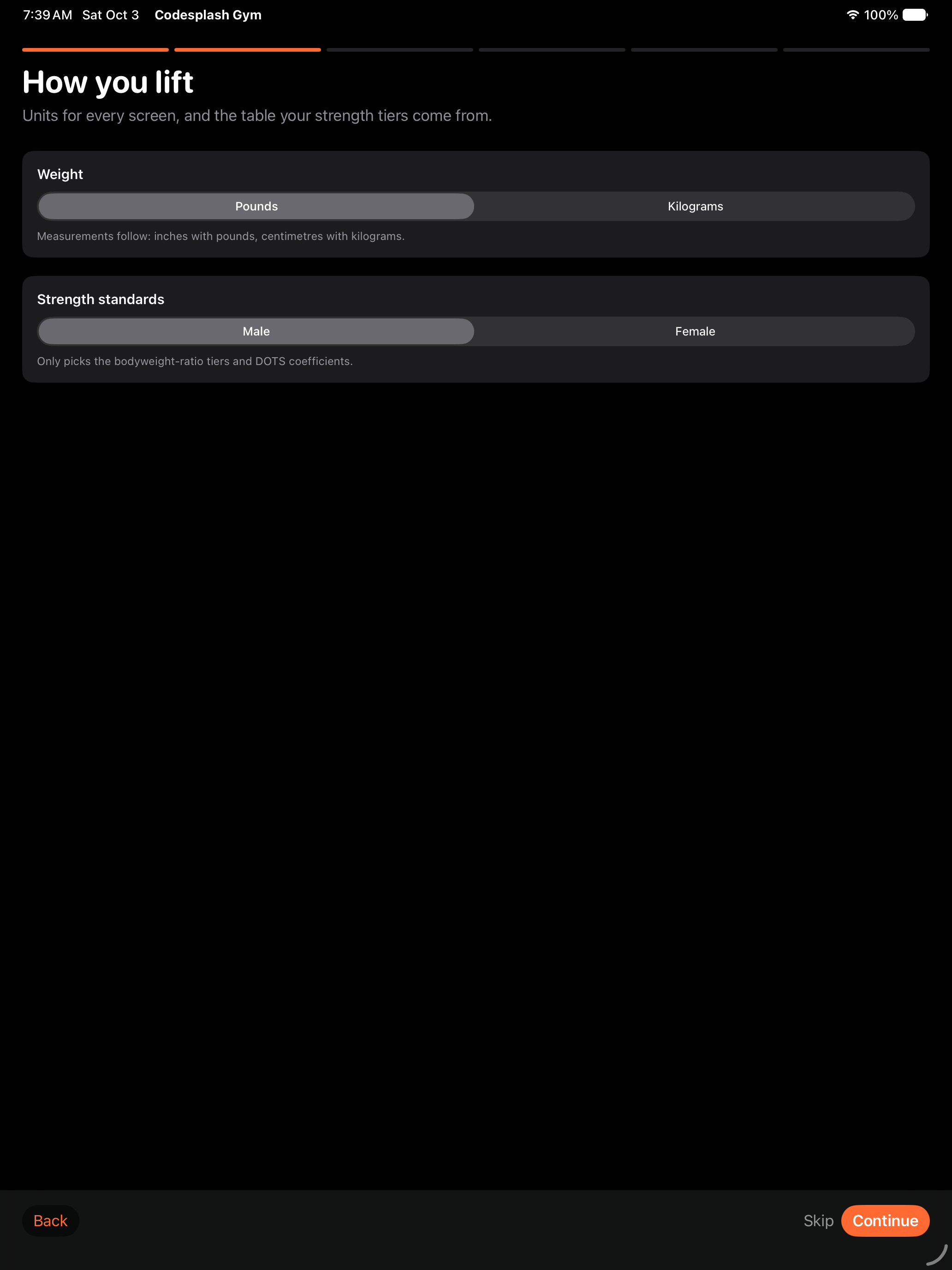 gym: gym ipad onboarding step 0
