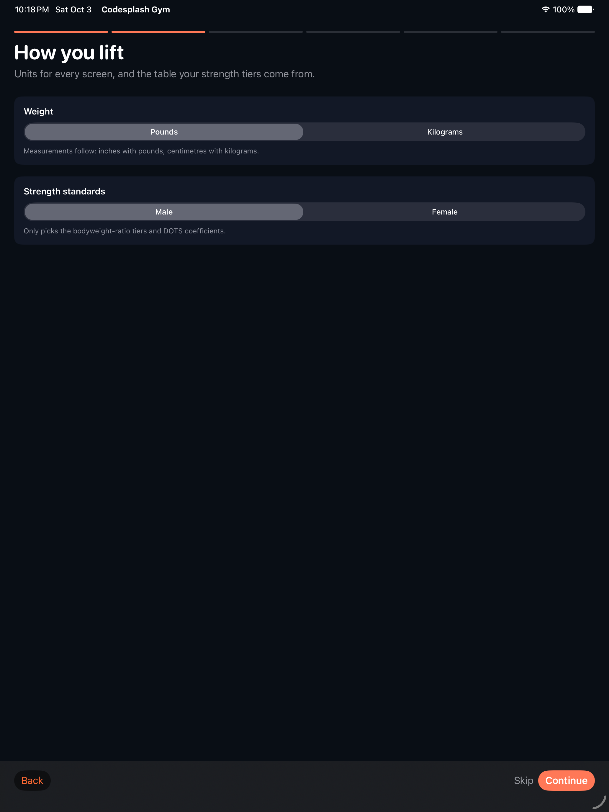 gym: gym ipad onboarding step 0