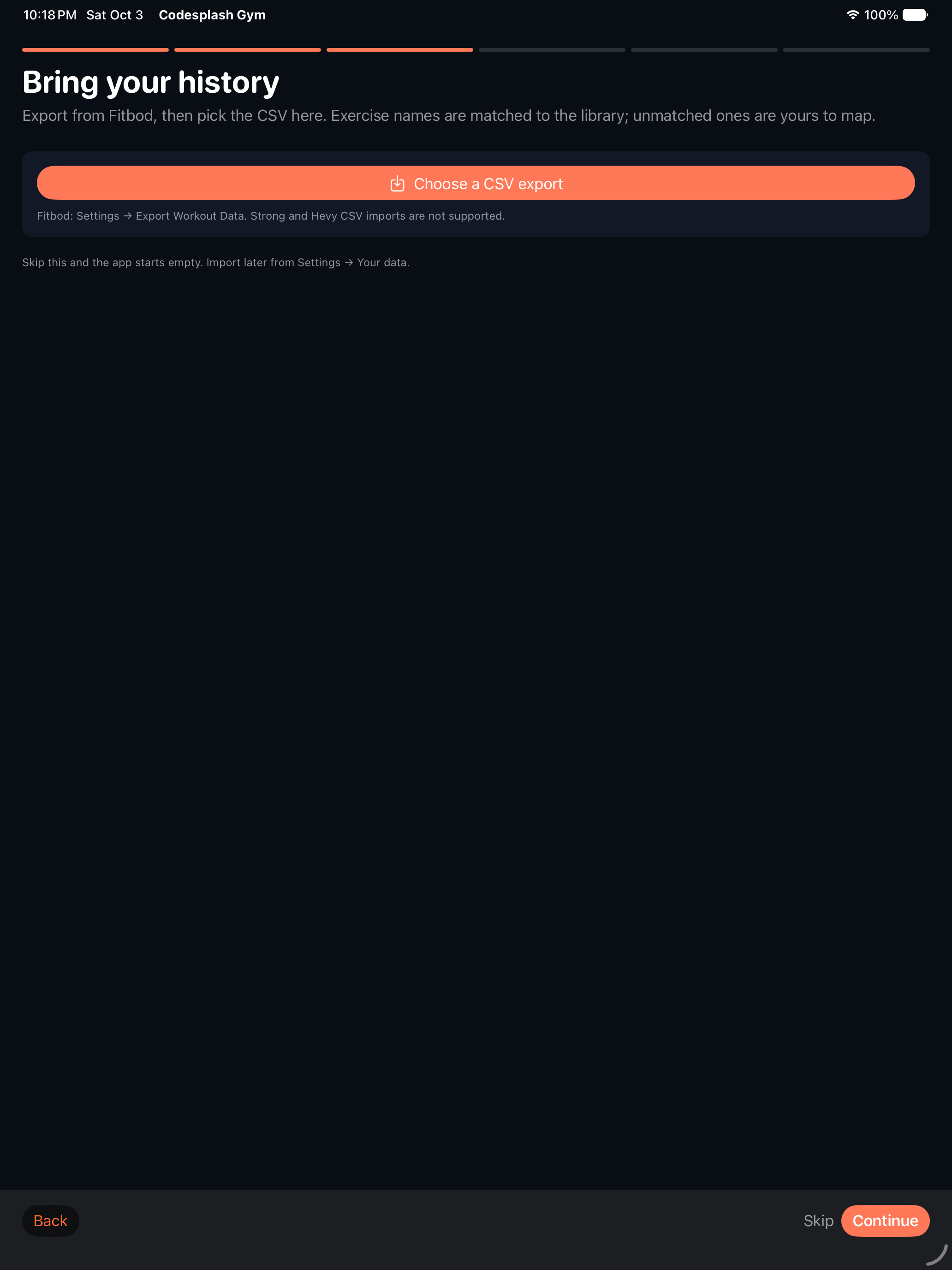 gym: gym ipad onboarding step 1