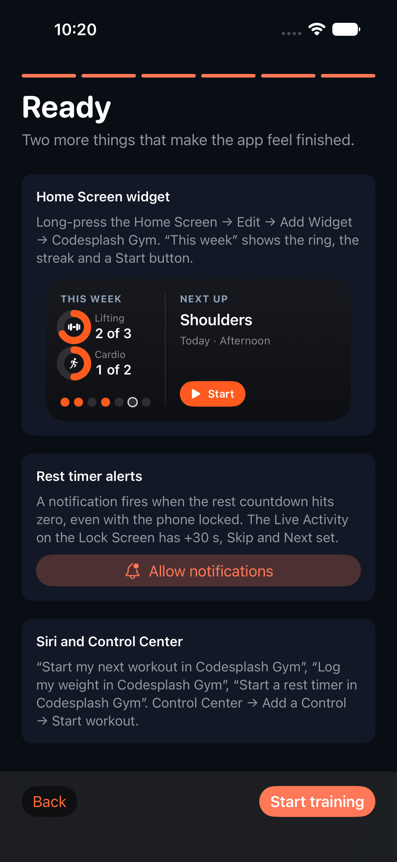 gym: gym iphone onboarding ready